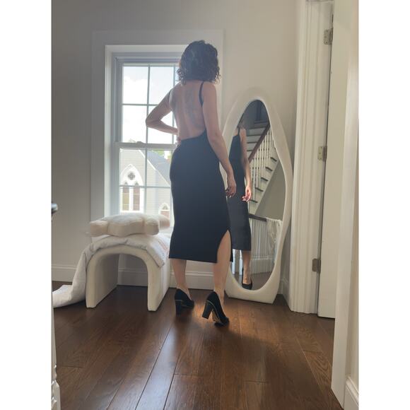 LÉZÉ the Label Recycled-Fabric Midi Skirt – Black (M) - Picture 4 of 5